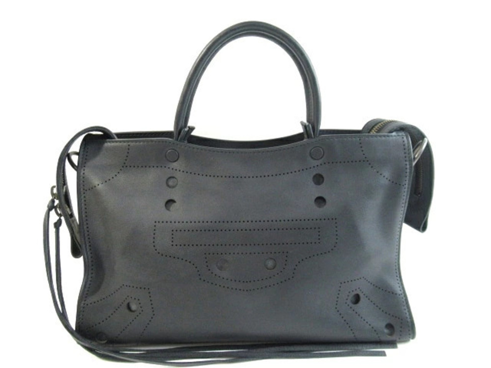 Balenciaga Bag Shoulder Blackout City Calf Black